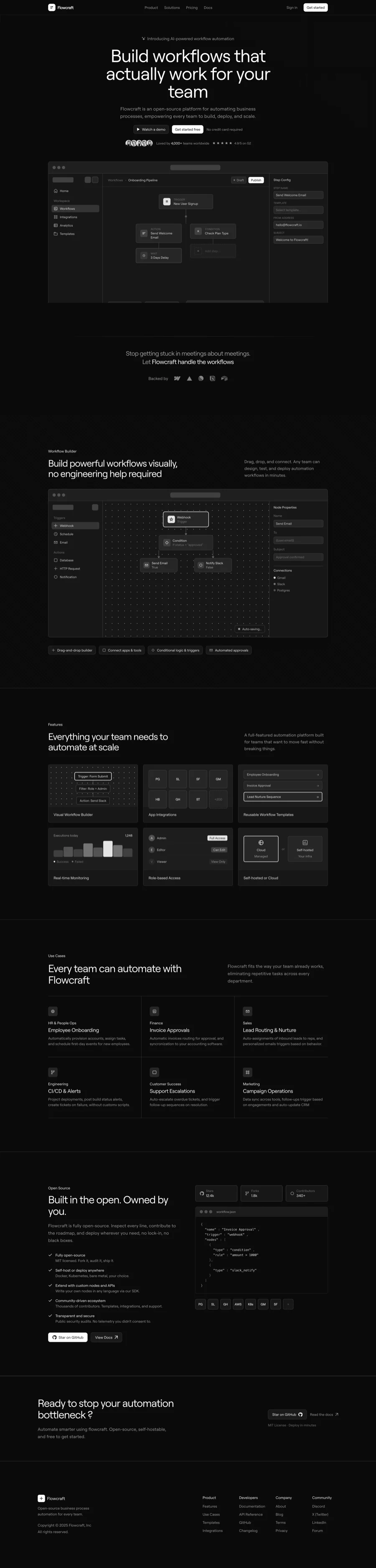 Automation App landing page